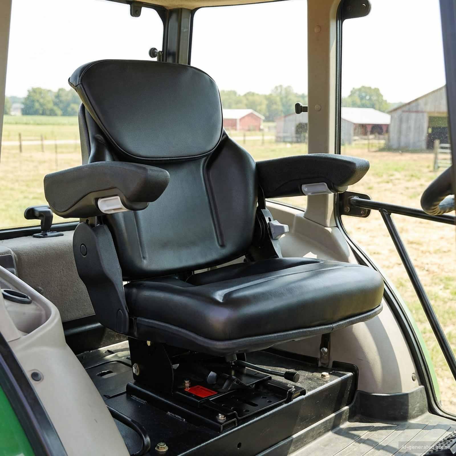 Traktor sæde med affjedring Sort 60 x 58 x 72 cm Stål og PVC billede