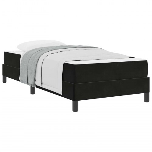 Kontinentalseng med madras - sort stof, 100 × 210 cm