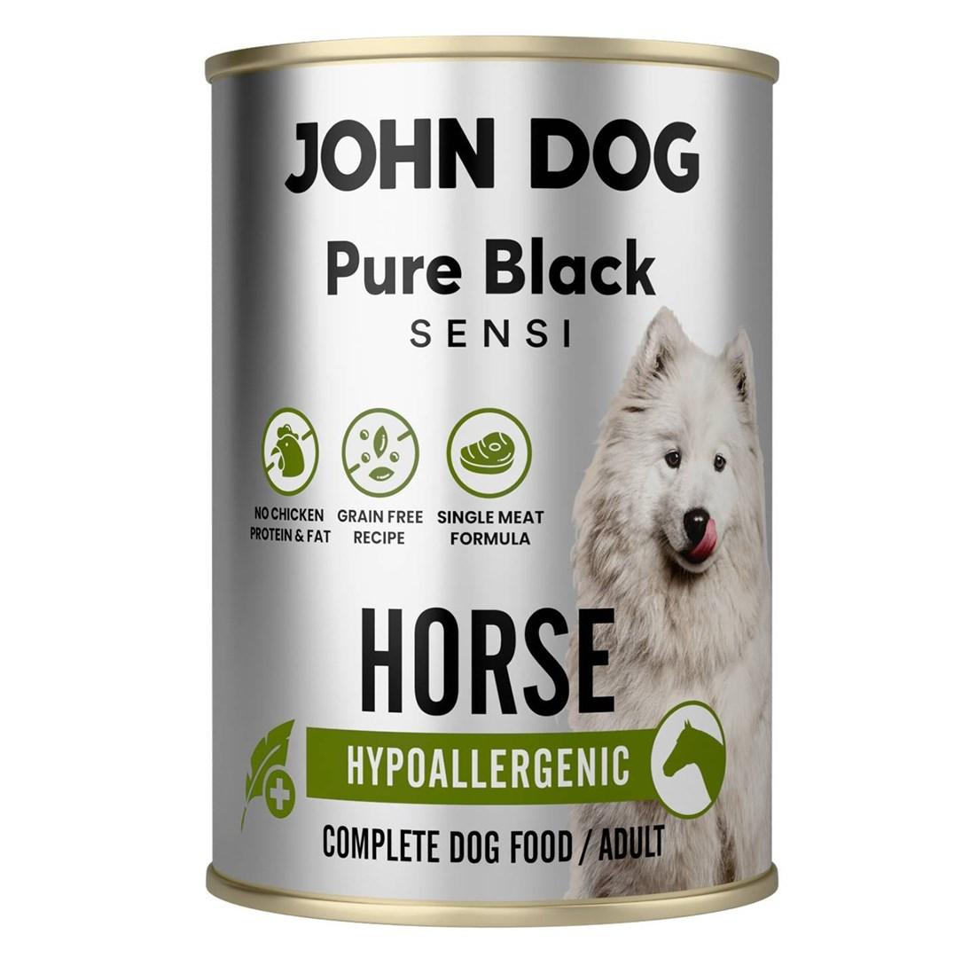 JOHN DOG Pure Black Sensi Hypoallergenic Horse vådfoder til hund – 400 g billede