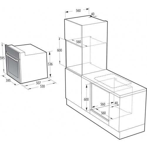 Gorenje BO6635E01BG indbygningsovn – 61 l, sort