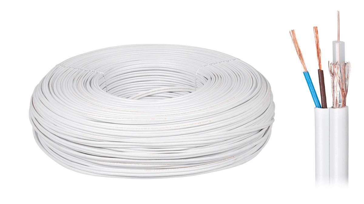 Koaksialkabel YWDXek 75-0,59/3,7 K-60 + 2×0,5 mm - 100 m kombikabel billede