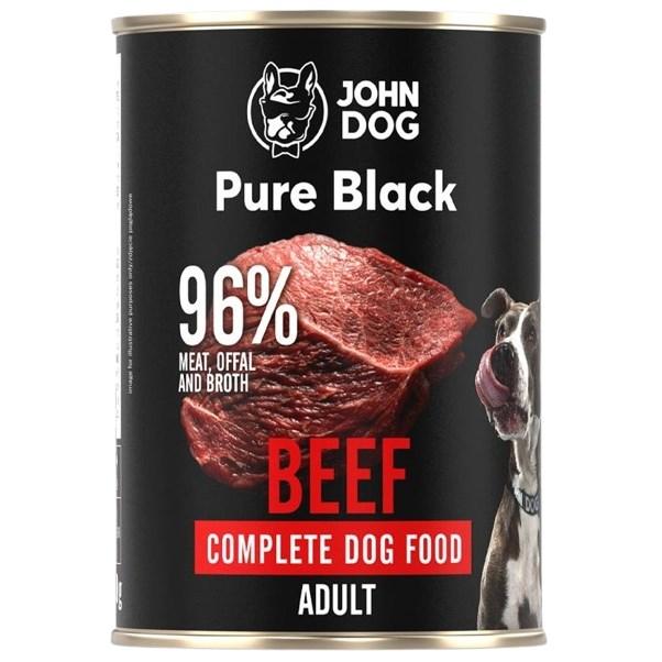 JOHN DOG Pure Black okse – vådfoder til hunde 800 g billede