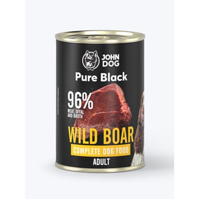JOHN DOG Pure Black – Vildsvin vådfoder til hunde 800 g billede