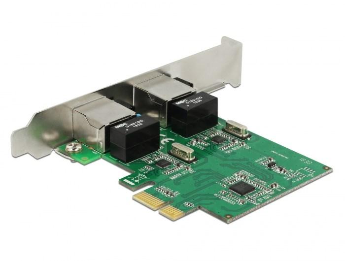 DELOCK 89999 PCIe netværkskort - 2x Gigabit Ethernet (1000 Mbit/s) billede