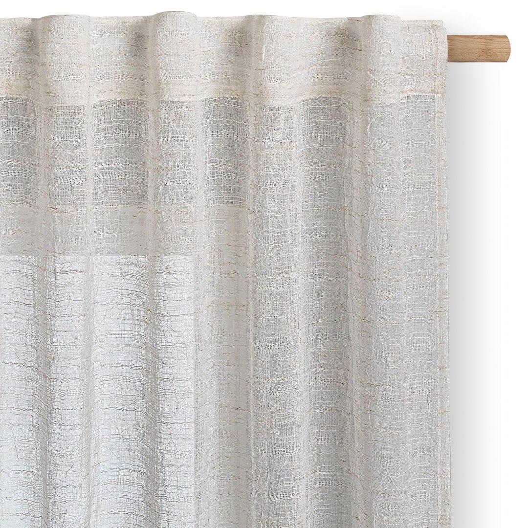RESTILO Drimar gardin - beige, moderne stil, multifunktionsbånd 140×250 cm (lignende hør/mikrofiber) billede