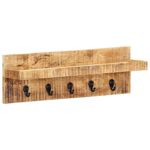 Væghængt knagerække 60x15x20 cm massivt ru mangotræ