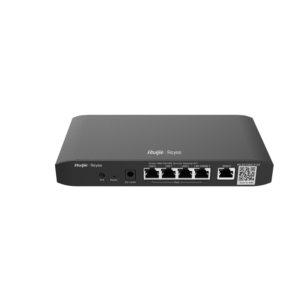 Ruijie Reyee RG‑EG105G-P V3 gigabit router - sort billede