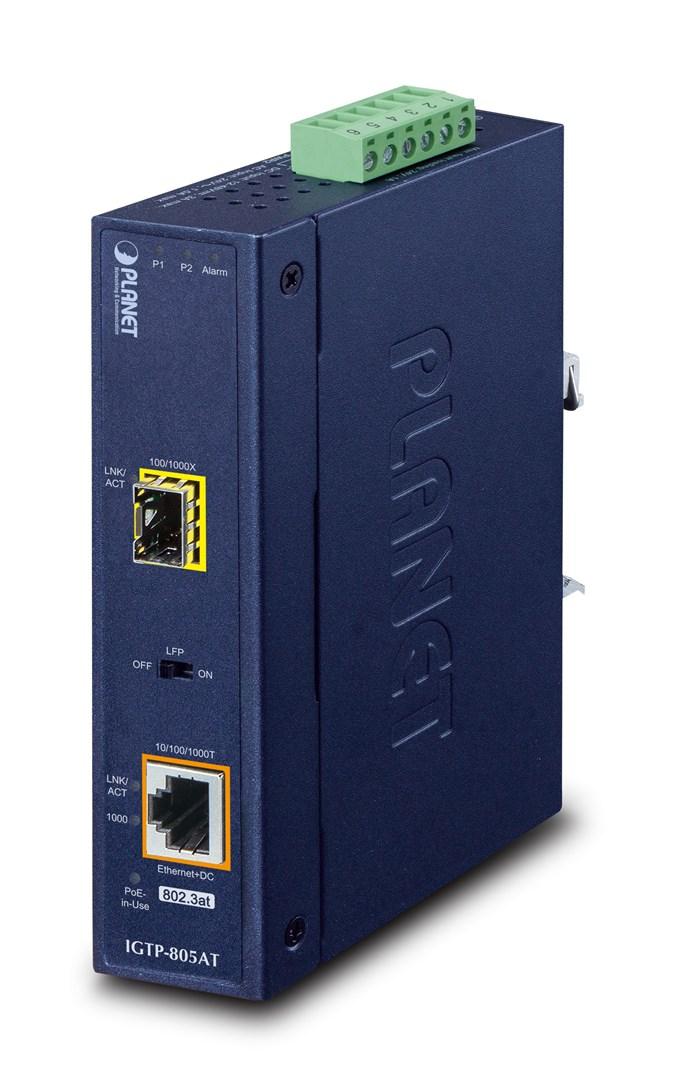 Planet IGTP-805AT industriel mediekonverter, 2.000 Mbit/s, 1310 nm - blå billede