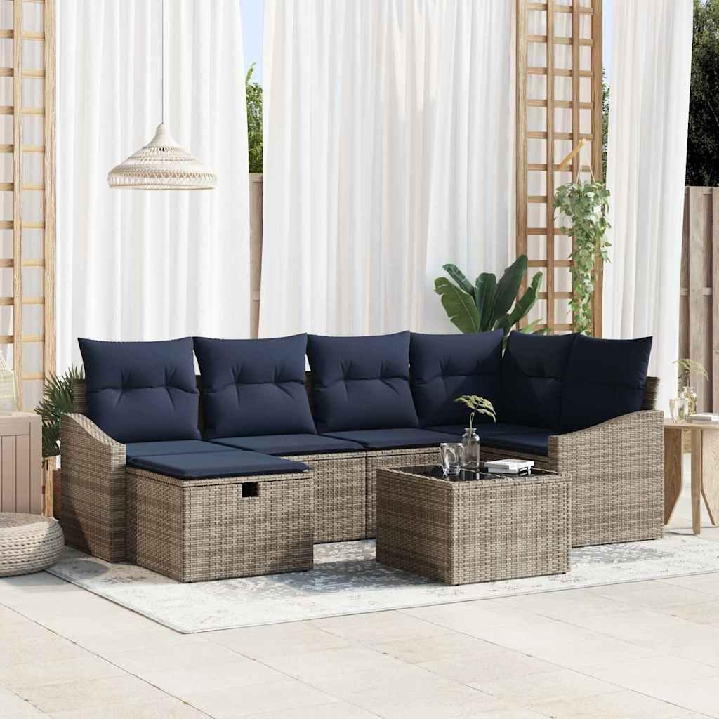 Sofa Sæt med pude 3 stk polyrattan billede