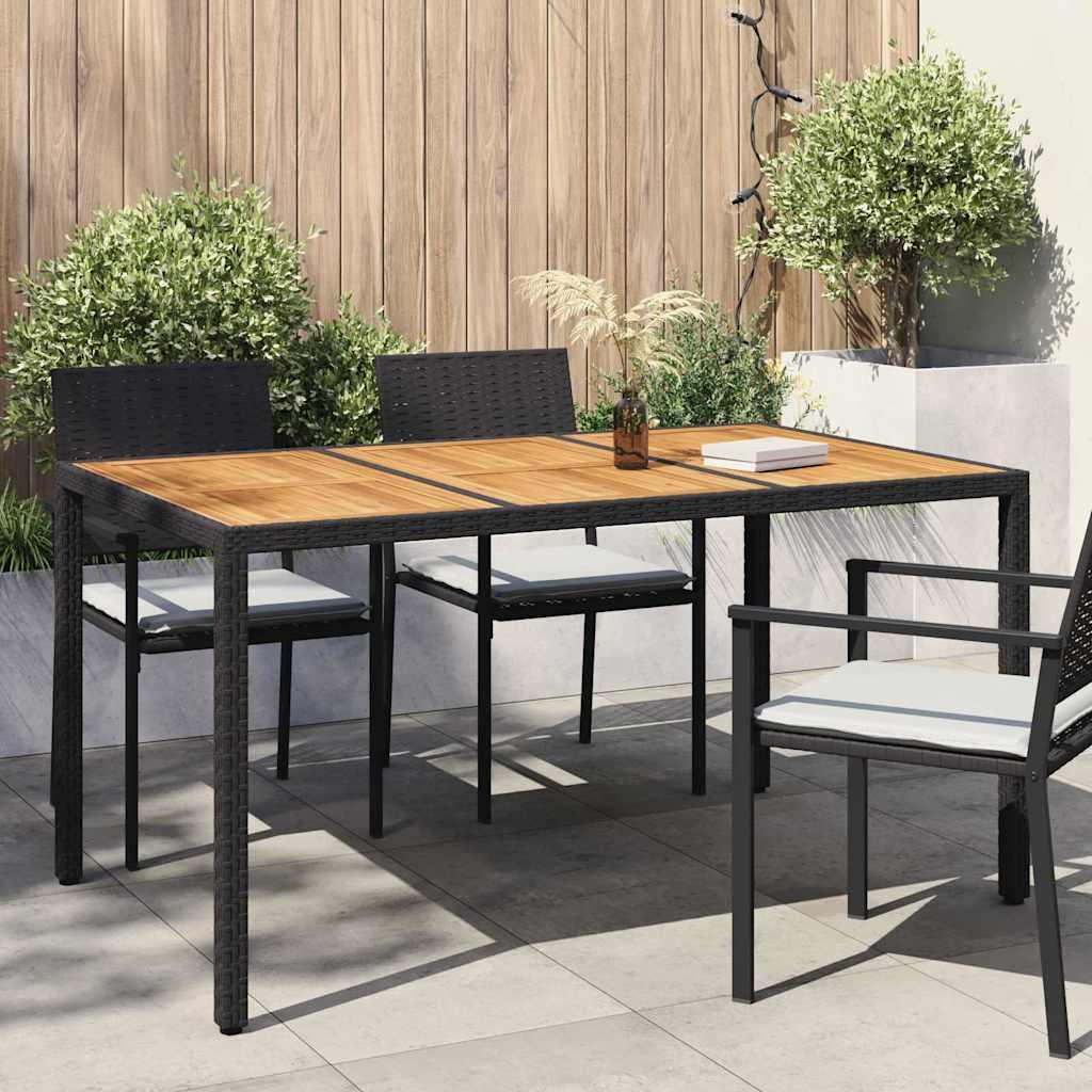 Havemøbel Bord Sort 150 x 90 x 75 cm polyrattan billede