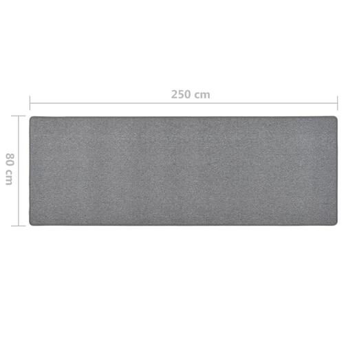 Tæppeløber 80x250 cm mørkegrå