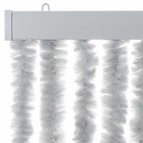 Flueforhæng 56 × 200 cm i chenille - grå dørgardin mod insekter