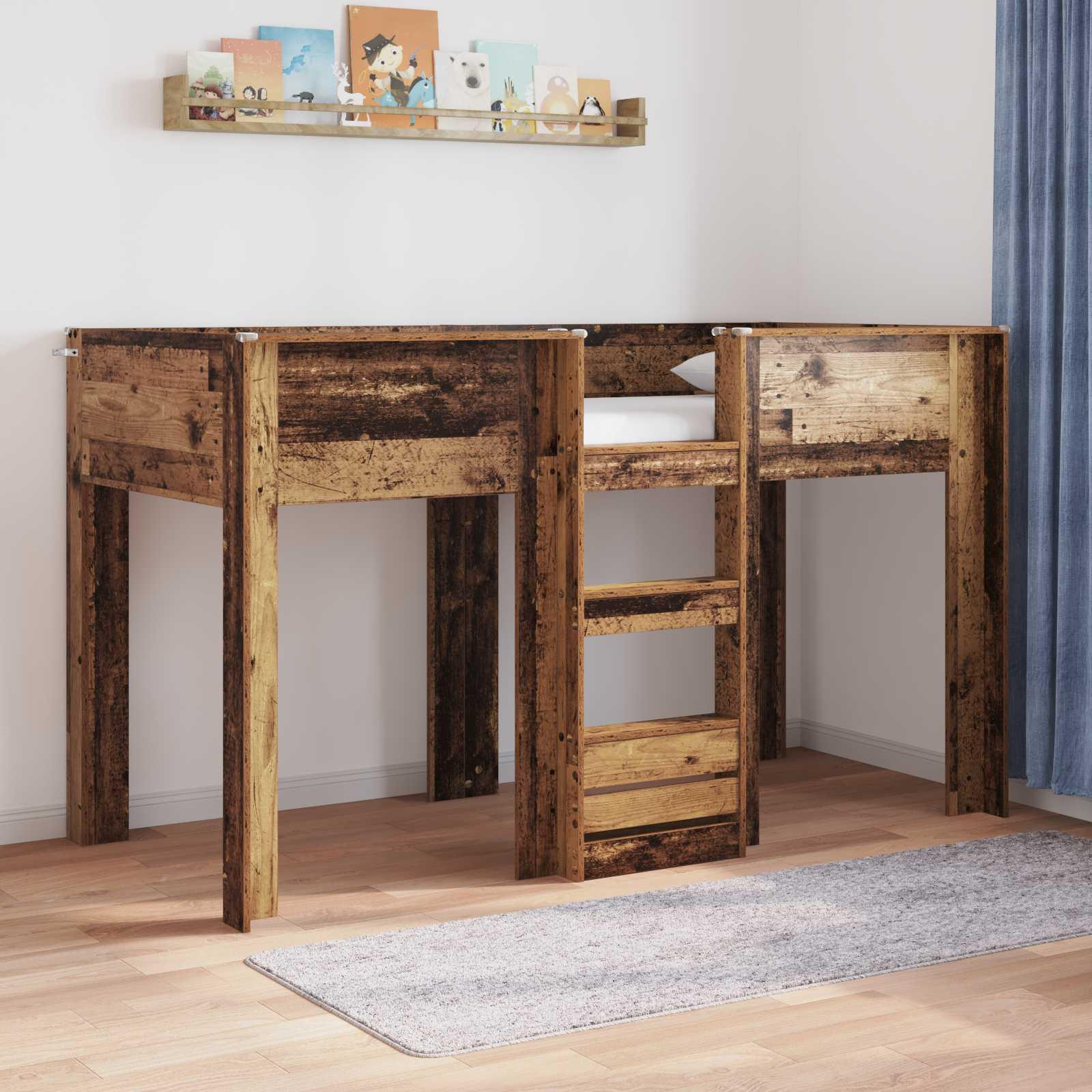 Køjeseng til Børn Gammelt træ 75 x 190 cm Konstrueret træ billede