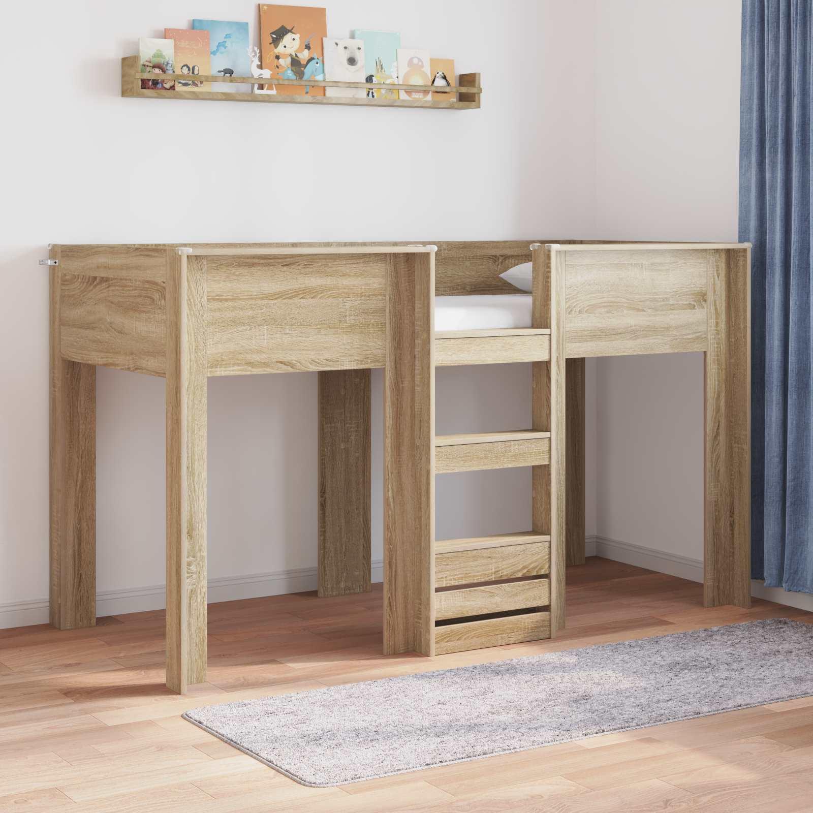 Køjeseng til Børn Sonoma eg 75 x 190 cm Konstrueret træ billede