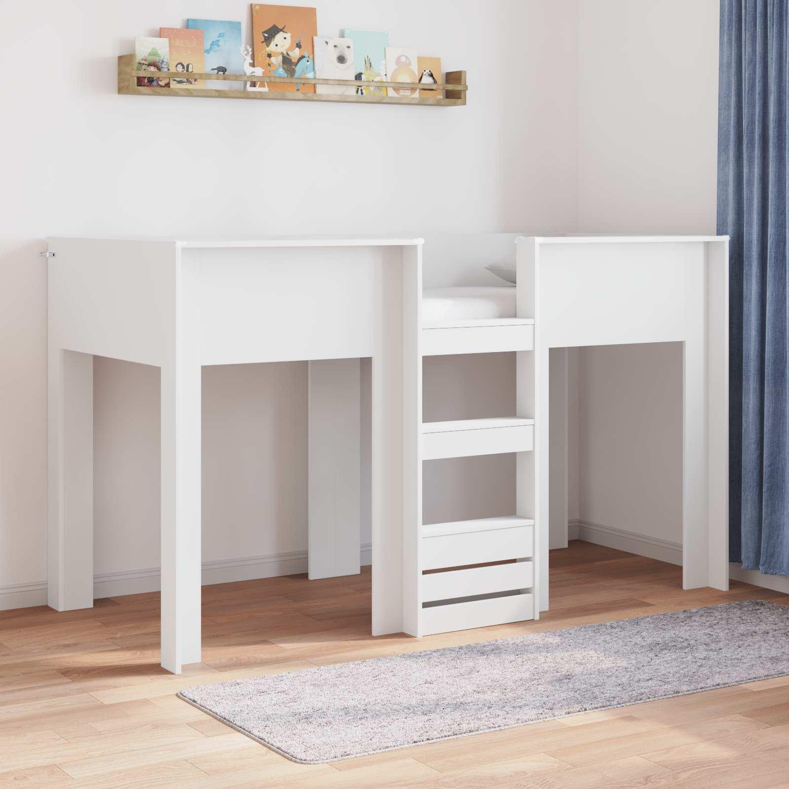 Køjeseng til Børn Hvid 75 x 190 cm Konstrueret træ billede