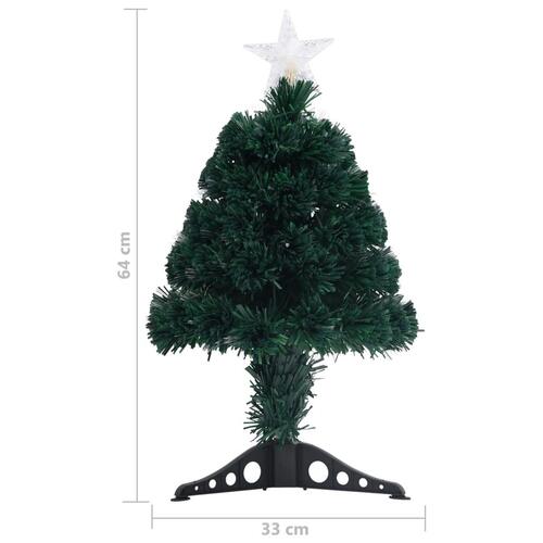 Juletræ med juletræsfod og lys 64 cm fiberoptisk