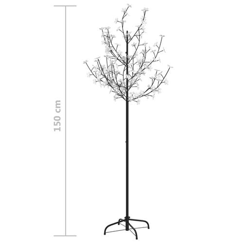 Juletræ 150 cm 120 LED'er kirsebærblomst flerfarvet lys