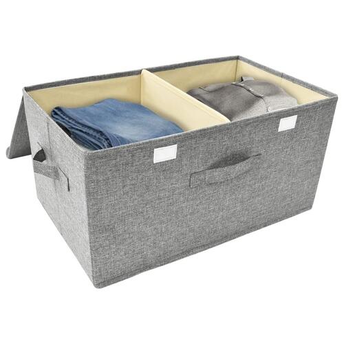 Opbevaringskasser 2 stk. 50x30x25 cm stof grå