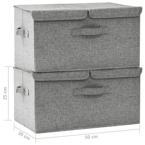 Opbevaringskasser 2 stk. 50x30x25 cm stof grå