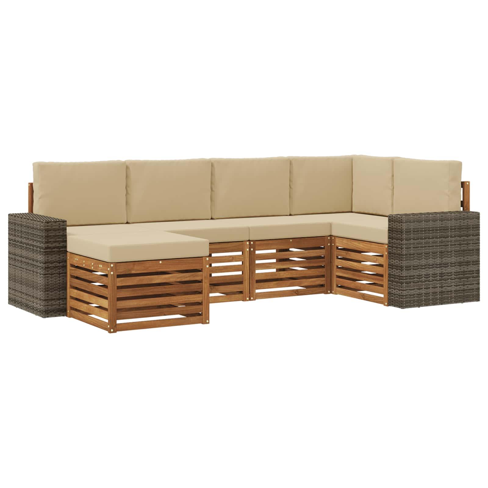 Sektionalsofa sæt med pude 6 stk Naturlig og Beige billede