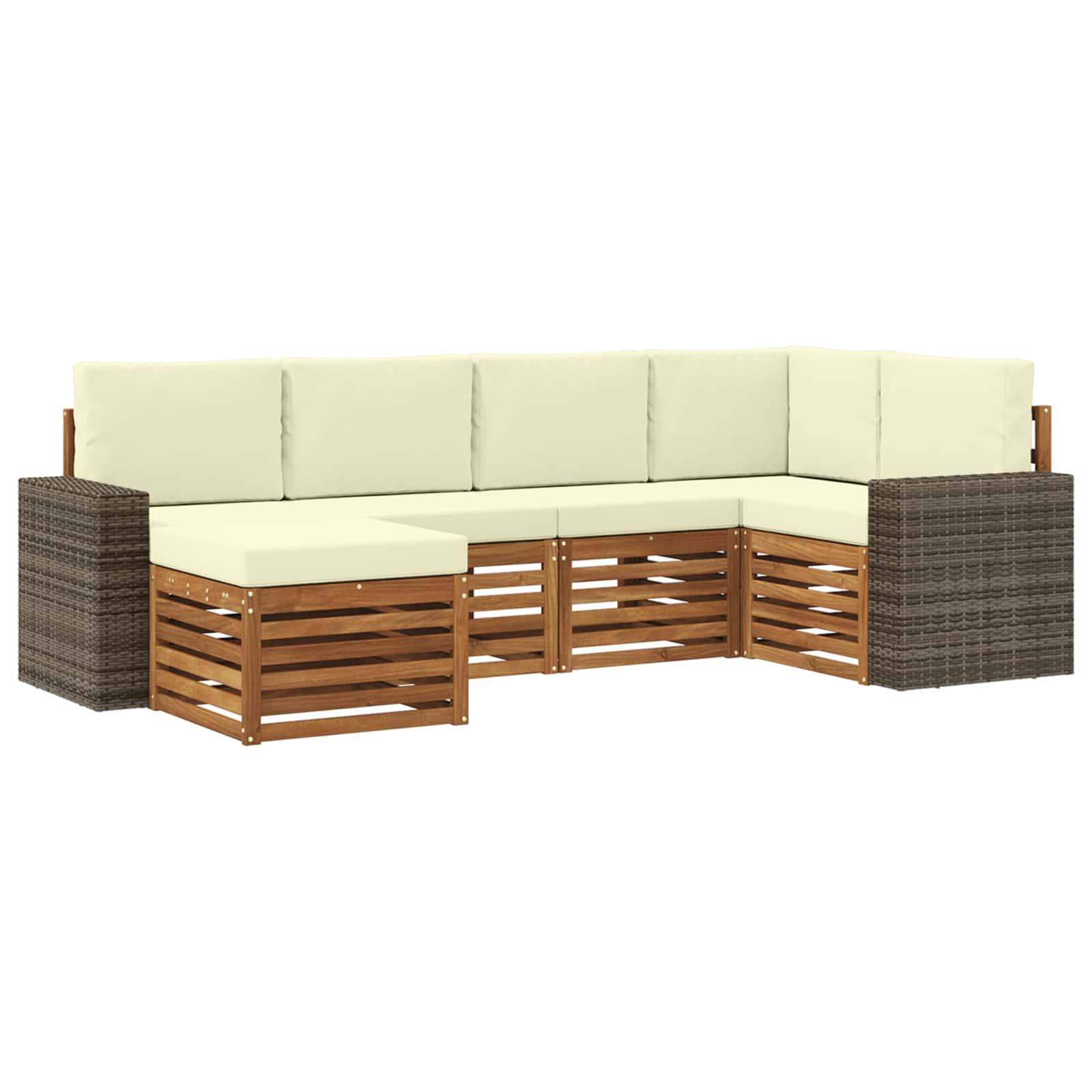 Sektionalsofa sæt med pude 6 stk Naturlig og Fløde billede