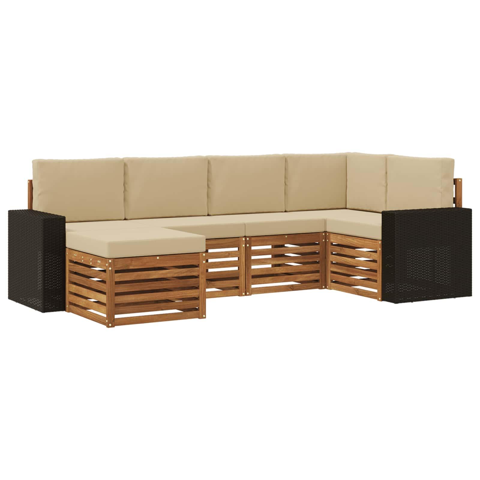 Sektionalsofa sæt med pude 6 stk Naturlig og Beige billede