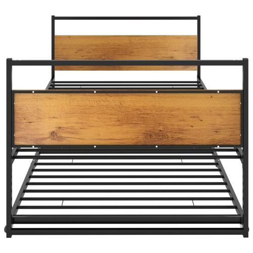 Sengeramme med udtræk 90x200 cm metal sort