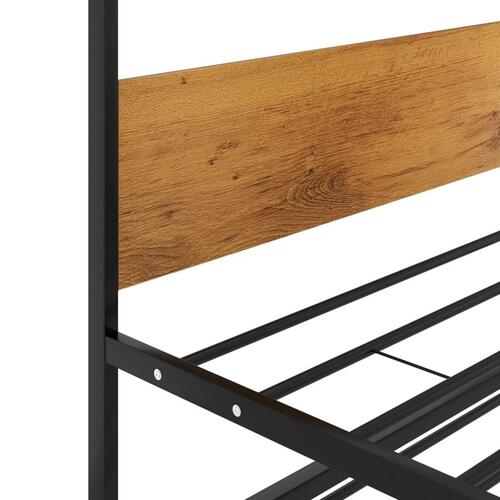 Sengeramme med udtræk 90x200 cm metal sort