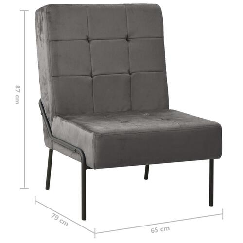 Lænestol 65x79x87 cm fløjl mørkegrå