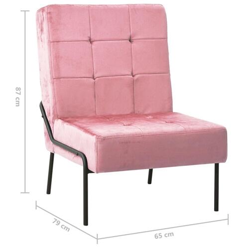 Lænestol 65x79x87 cm fløjl pink