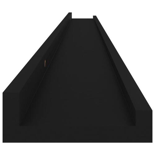 Væghylder 2 stk. 115x9x3 cm sort