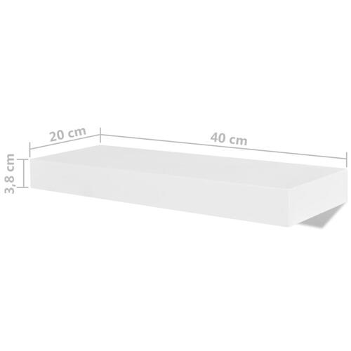 Væghylder 4 stk. 40 cm hvid