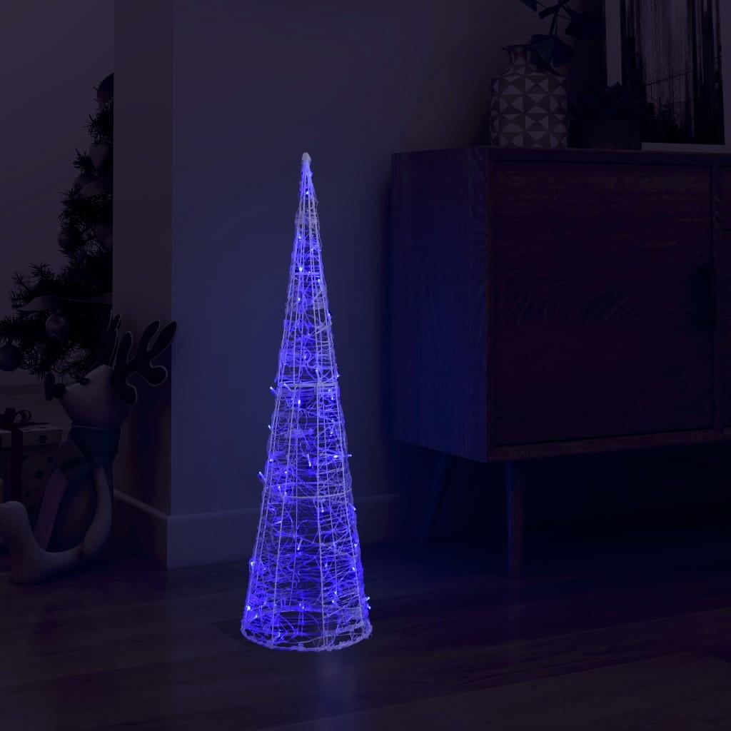 Dekorativ lyspyramide LED 90 cm akryl blå