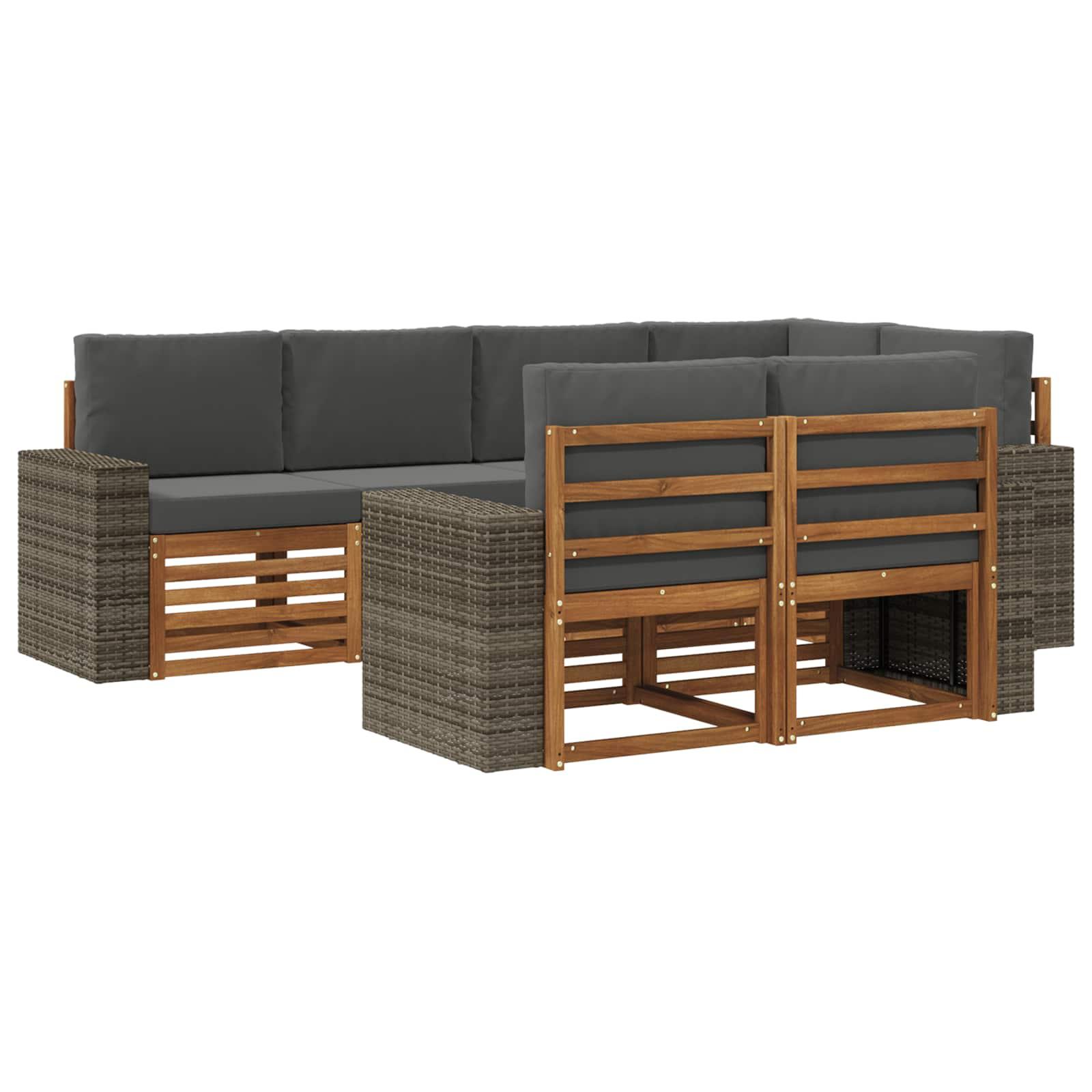 Sektionalsofa sæt med pude 7 stk Naturlig og Antracit billede