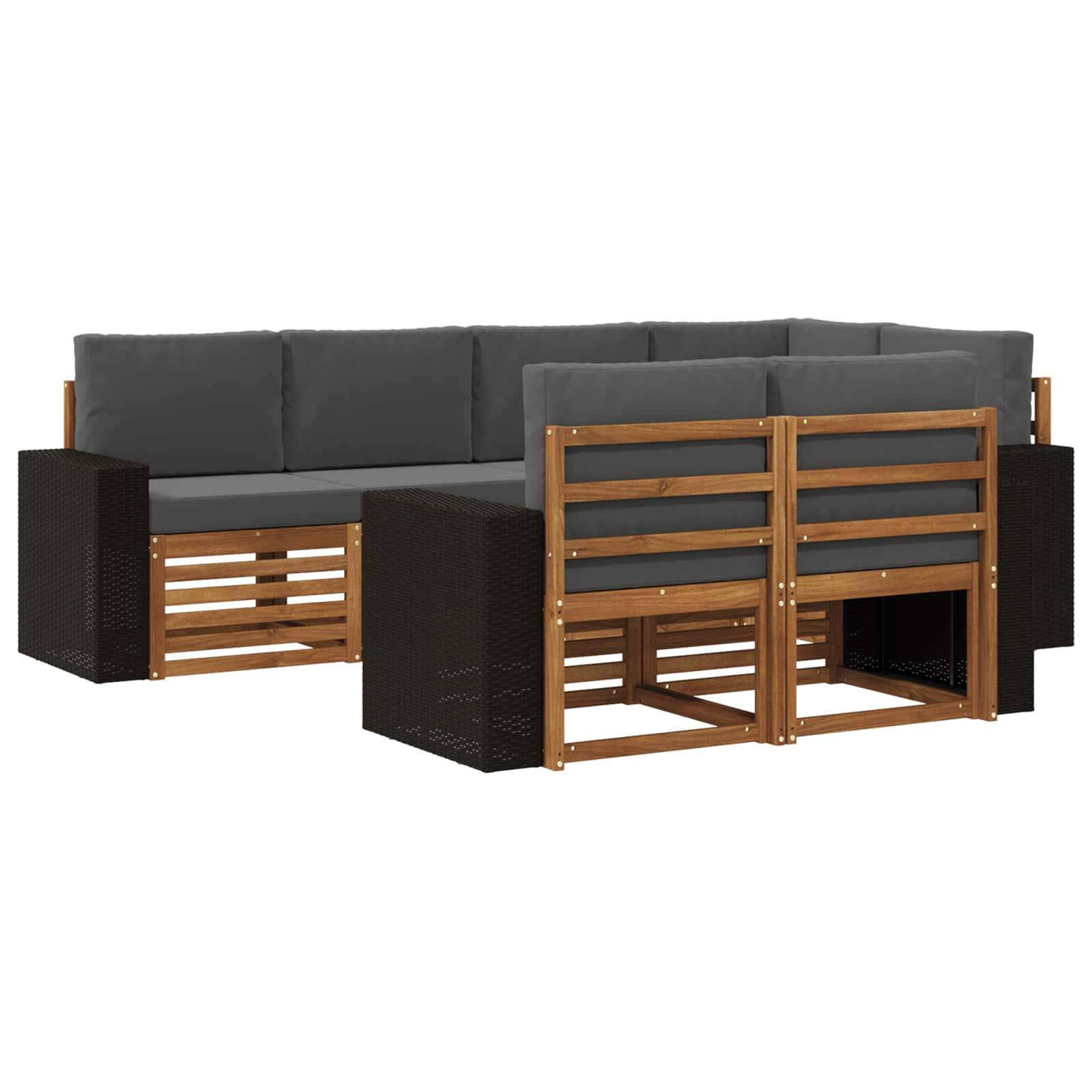 Sektionalsofa sæt med pude 7 stk Naturlig og Antracit billede