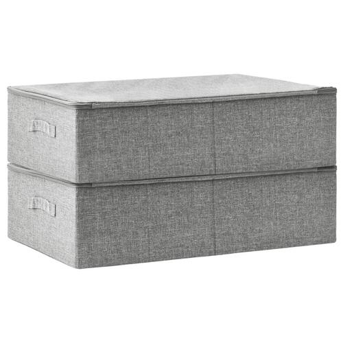Opbevaringskasser 2 stk. 70x40x18 cm stof grå