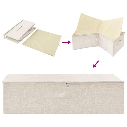 Opbevaringskasser 2 stk. 70x40x18 cm stof cremefarvet