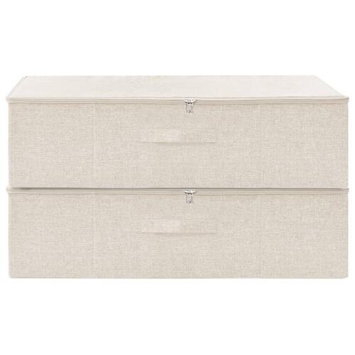 Opbevaringskasser 2 stk. 70x40x18 cm stof cremefarvet