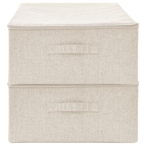Opbevaringskasser 2 stk. 70x40x18 cm stof cremefarvet