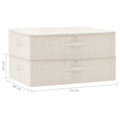 Opbevaringskasser 2 stk. 70x40x18 cm stof cremefarvet
