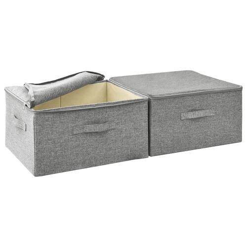 Opbevaringskasser 2 stk. 43x34x23 cm stof grå