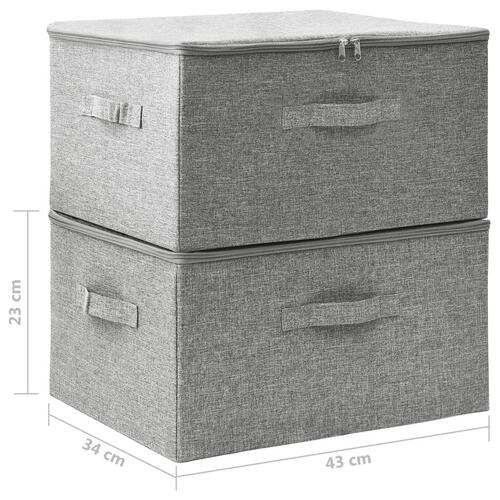 Opbevaringskasser 2 stk. 43x34x23 cm stof grå