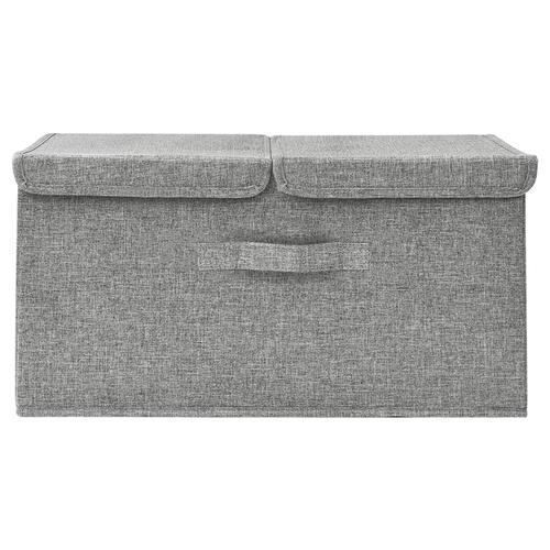 Opbevaringskasse 50x30x25 cm stof grå