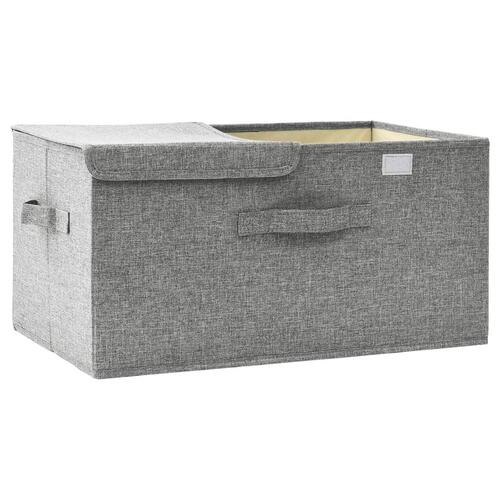 Opbevaringskasse 50x30x25 cm stof grå