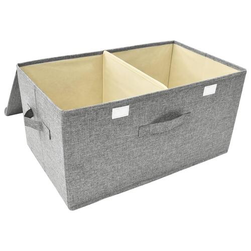 Opbevaringskasse 50x30x25 cm stof grå
