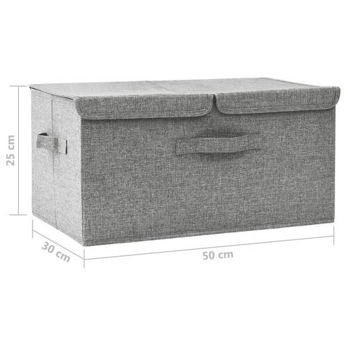 Opbevaringskasse 50x30x25 cm stof grå