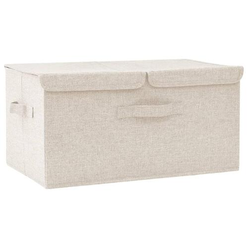 Opbevaringskasse 50x30x25 cm stof cremefarvet