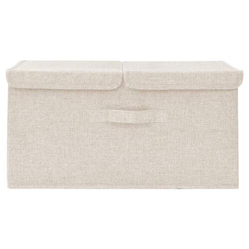 Opbevaringskasse 50x30x25 cm stof cremefarvet