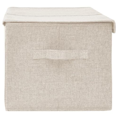 Opbevaringskasse 50x30x25 cm stof cremefarvet