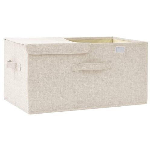 Opbevaringskasse 50x30x25 cm stof cremefarvet